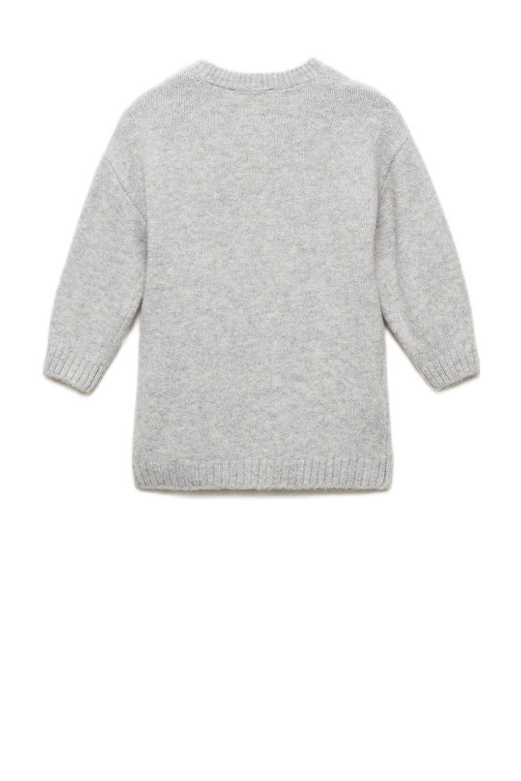 Mango Kids midi jurk gebreid grijs