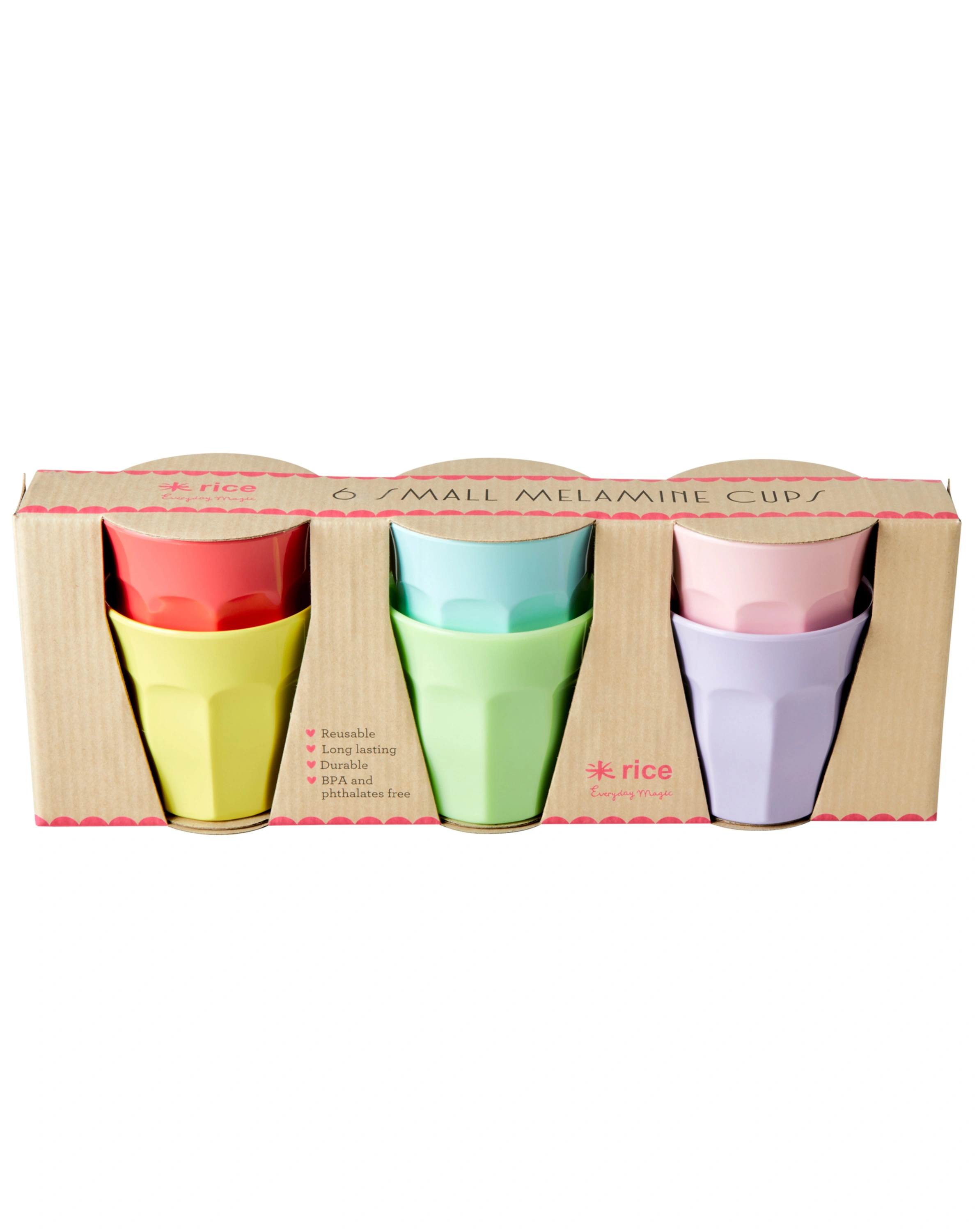Melamin-Becher YIPPIE YIPPIE YEAH - SMALL 6er-Pack in bunt