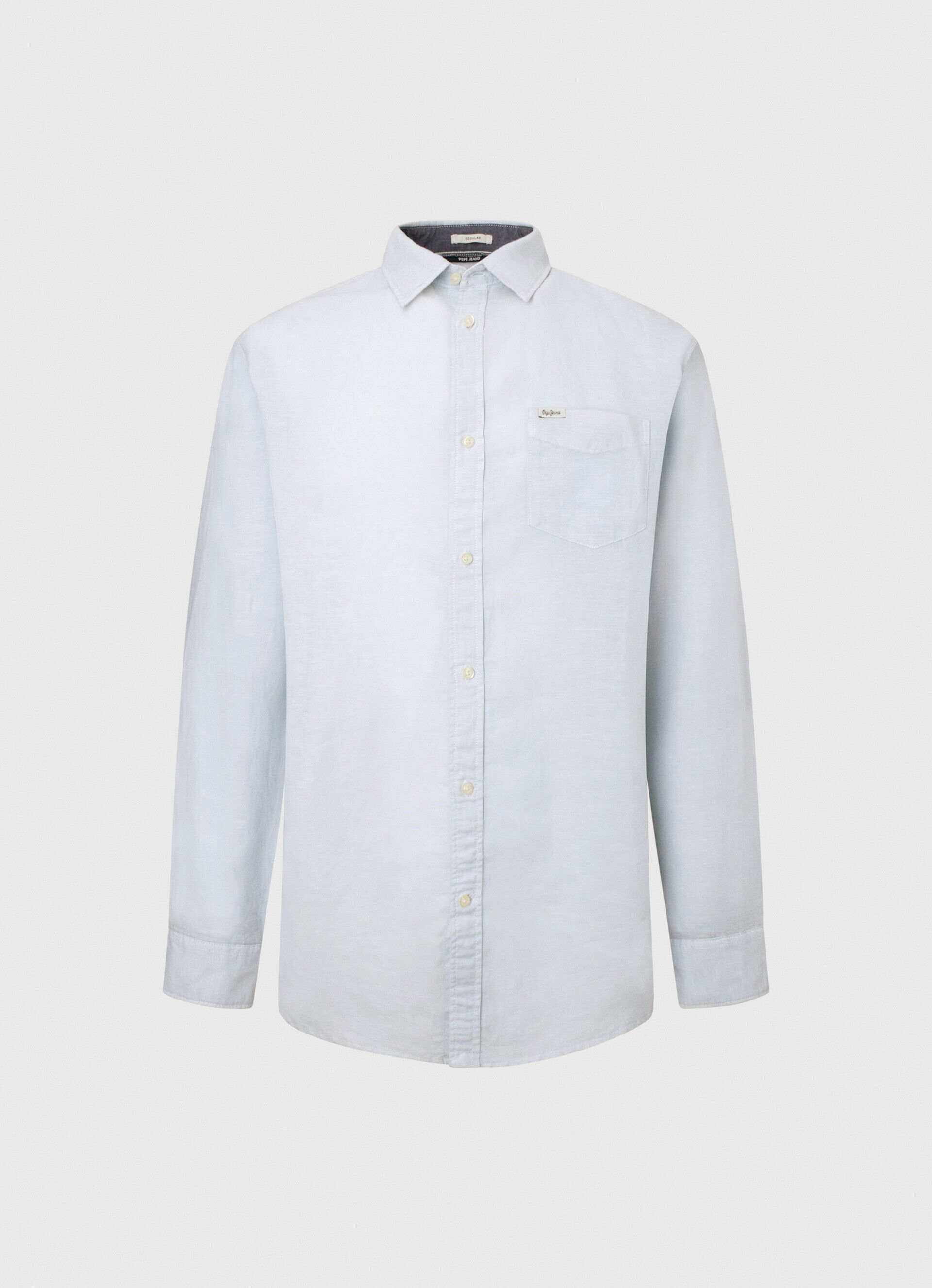 Camisa de linho de manga comprida Parker - azul claro