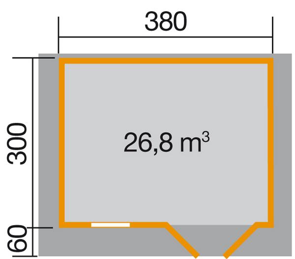 Weka Gartenhaus 111, ca. B460/H266/T374 cm