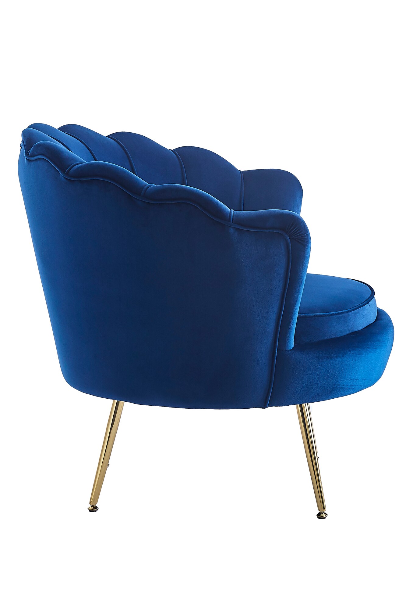 Muschelsessel Samt Dunkelblau Relaxsessel Polstersessel Ohrensessel Loungesessel