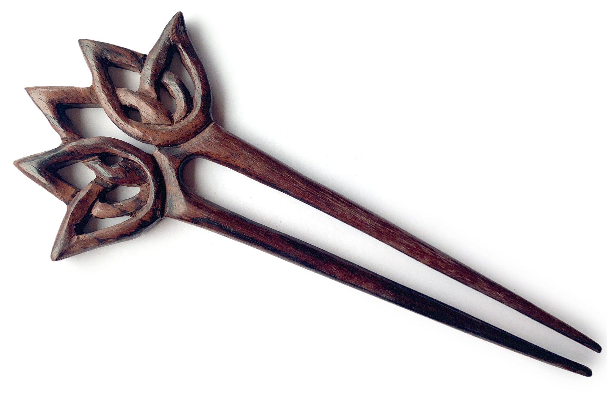 2er Haarnadel 'Lotus' aus Holz, L 17 cm, B 7 cm, H 0,7 cm günstig bestellen