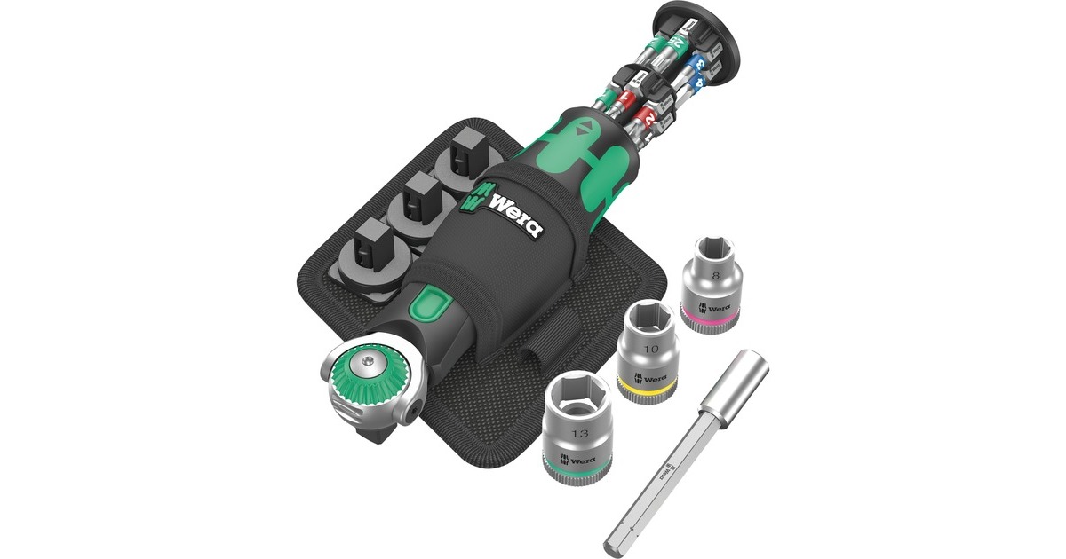 Wera8009 Zyklop Pocket Set 2 bitset  (Zwart/groen, 18‑delig)
