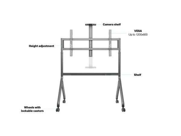 Multibrackets M Collaboration - Vogn med hjul - for videokonferencesystem - mørk antracitgrå - skærmstørrelse: 65
