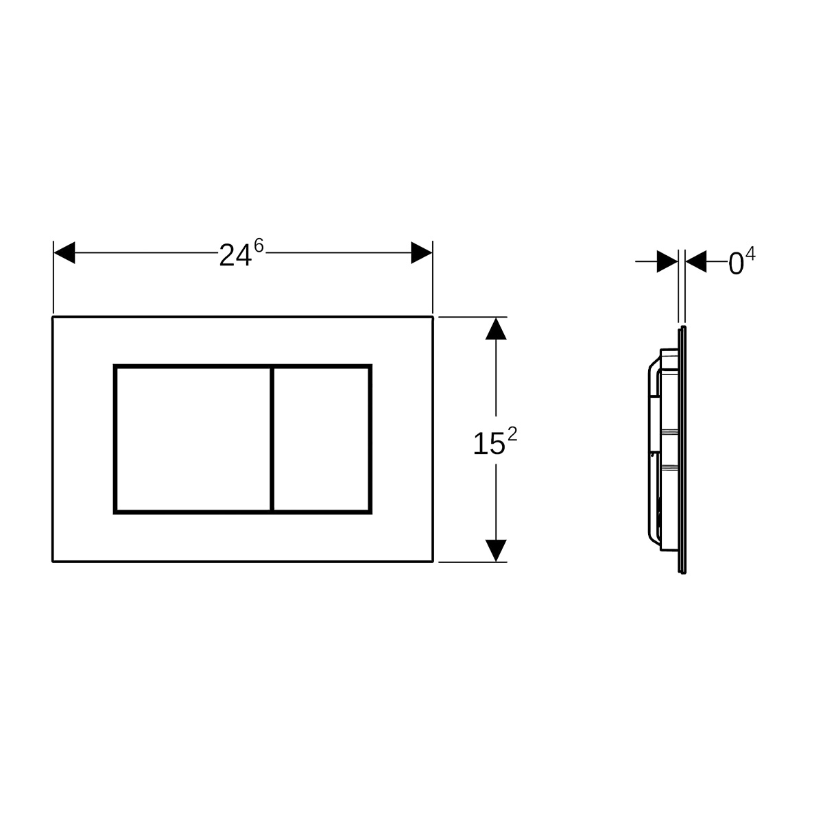 Geberit Sigma40 Square drukplaat RVS met easy-to-clean coating