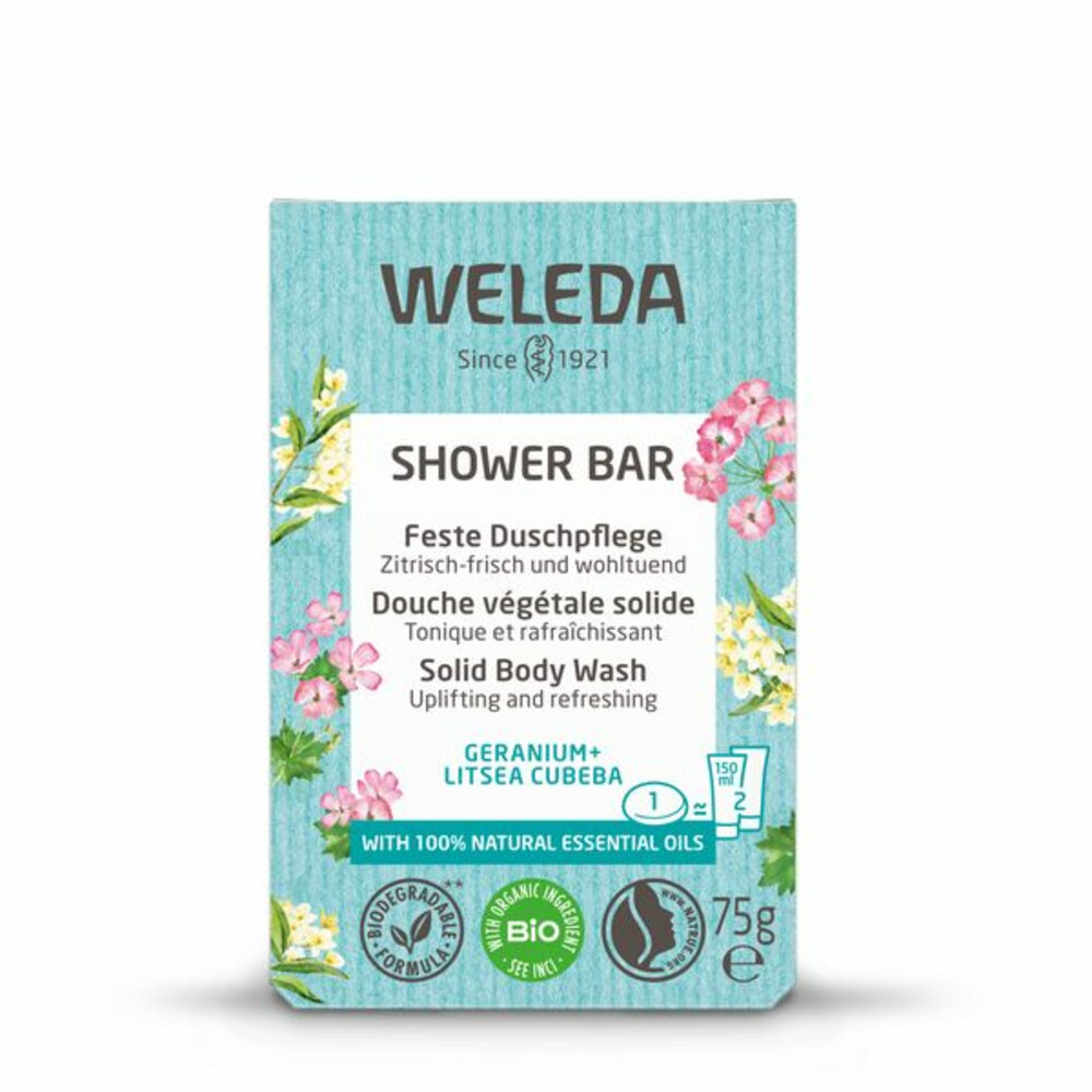 WELEDA Shower Bar Geranium + Litseacubeba75 gr