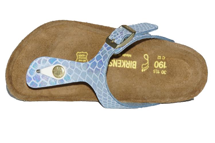 Birkenstock gizeh-breed Shiny Snake Sky