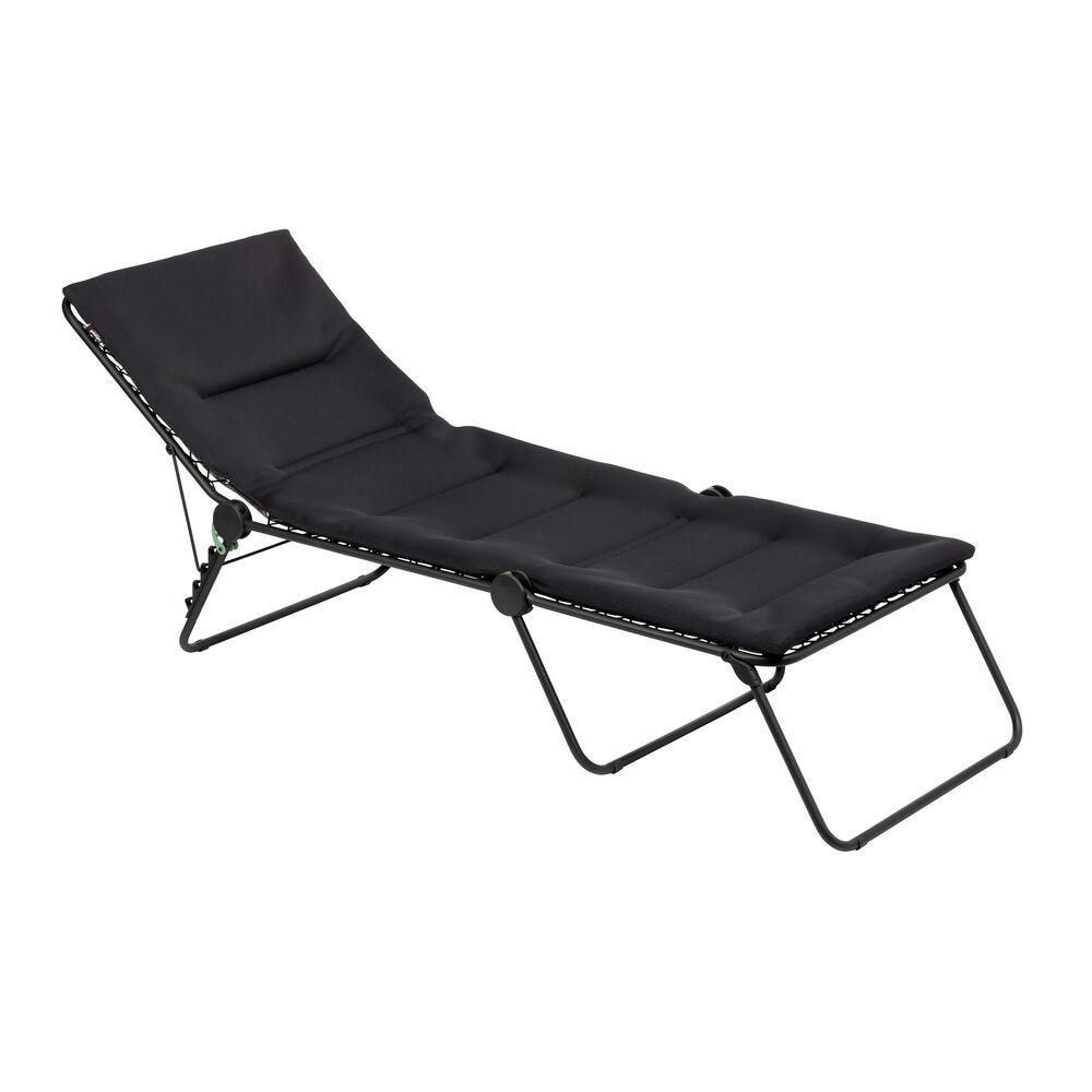 Gepolsterte Klappbare Sonnenliege Siesta L AirComfort® Schwarz Acier