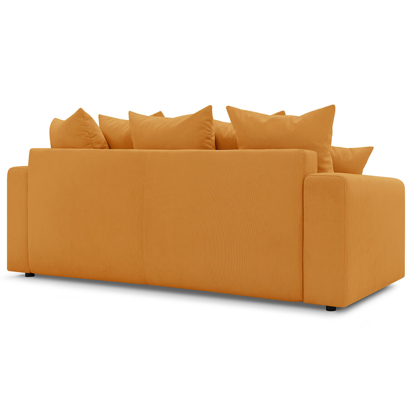 Bobochic Canapé 3 places convertible velours côtelé Envy jaune - 245x102x88 cm