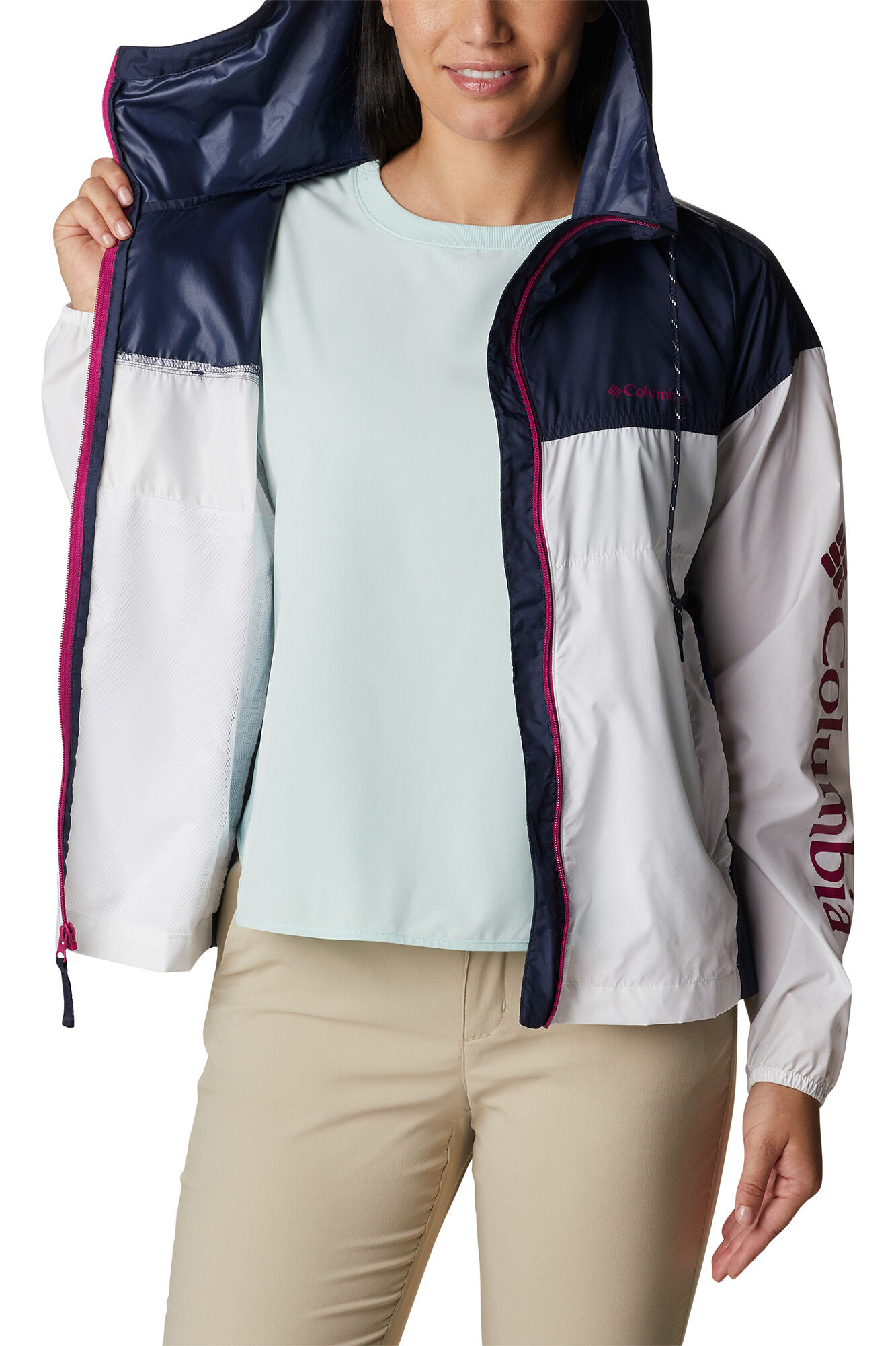 Jaqueta corta-vento feminina Columbia™ Flash Challenger™ - Nova