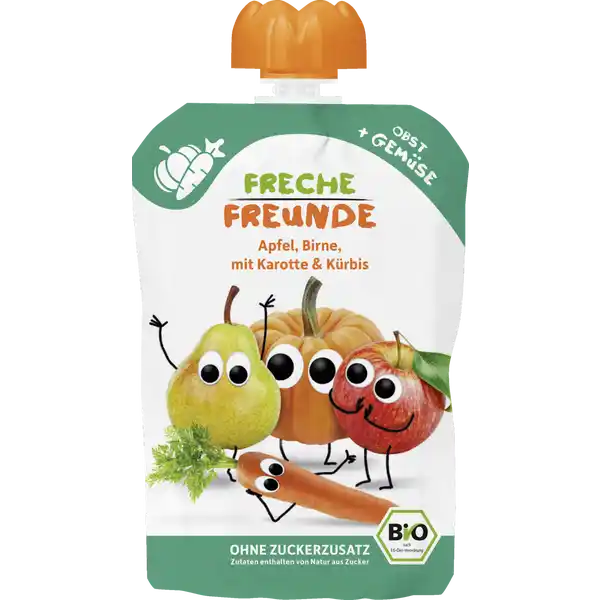 Bio Quetschie Apfel, Birne, Karotte & Kürbis