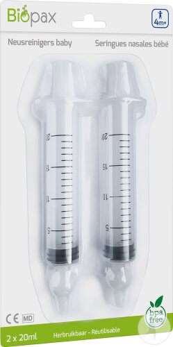 Biopax Seringue Nasale 20ml Pour Des Bébés À Partir De 4 Mois Et Des Jeunes Enfants 2 Pièces