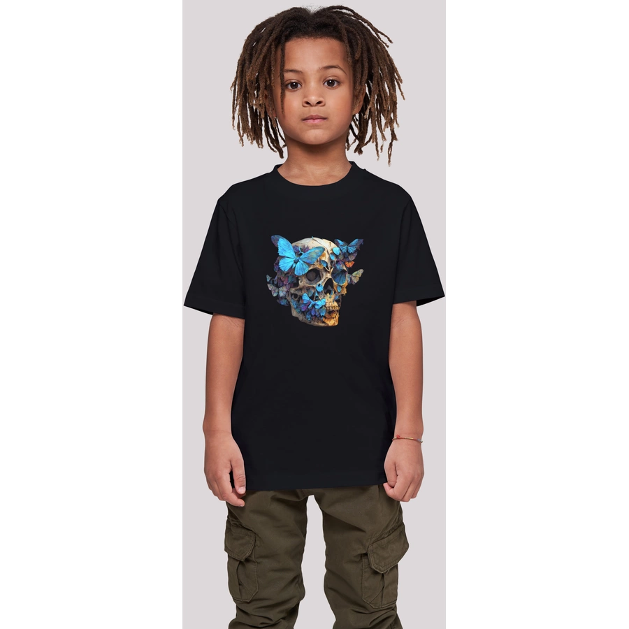 F4NT4STIC T-Shirt Schmetterling Skull TEE UNISEX schwarz