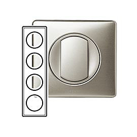 Plaque de finition quadruple Titane Legrand Céliane