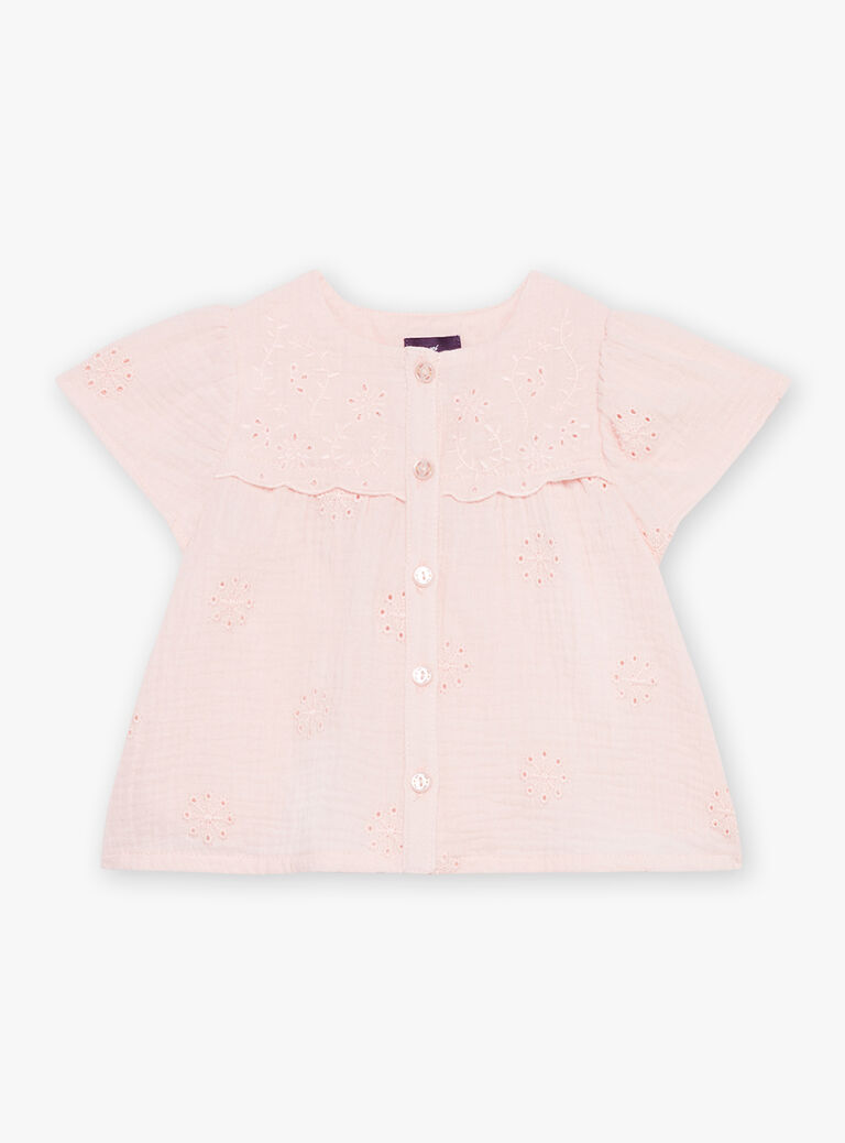 Blouse nude en double gaze de coton