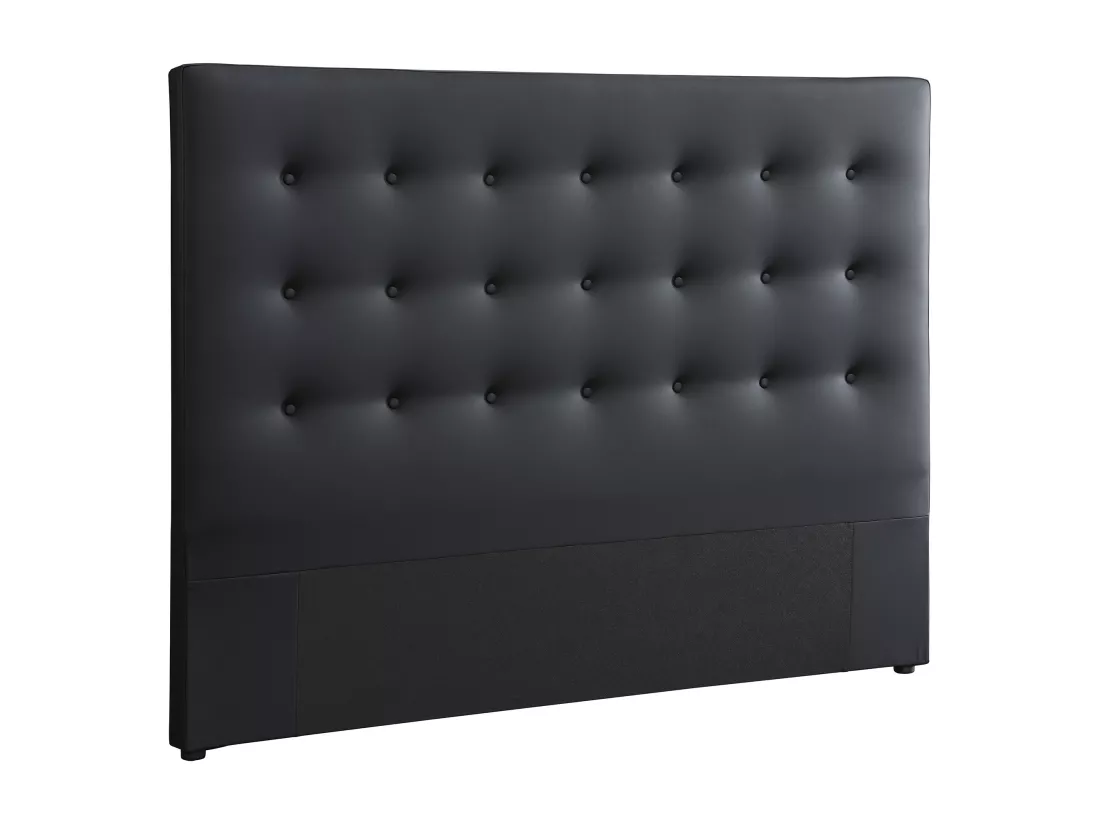 Tête de lit capitonnée 160 cm - Simili - Noir - FRANCESCO