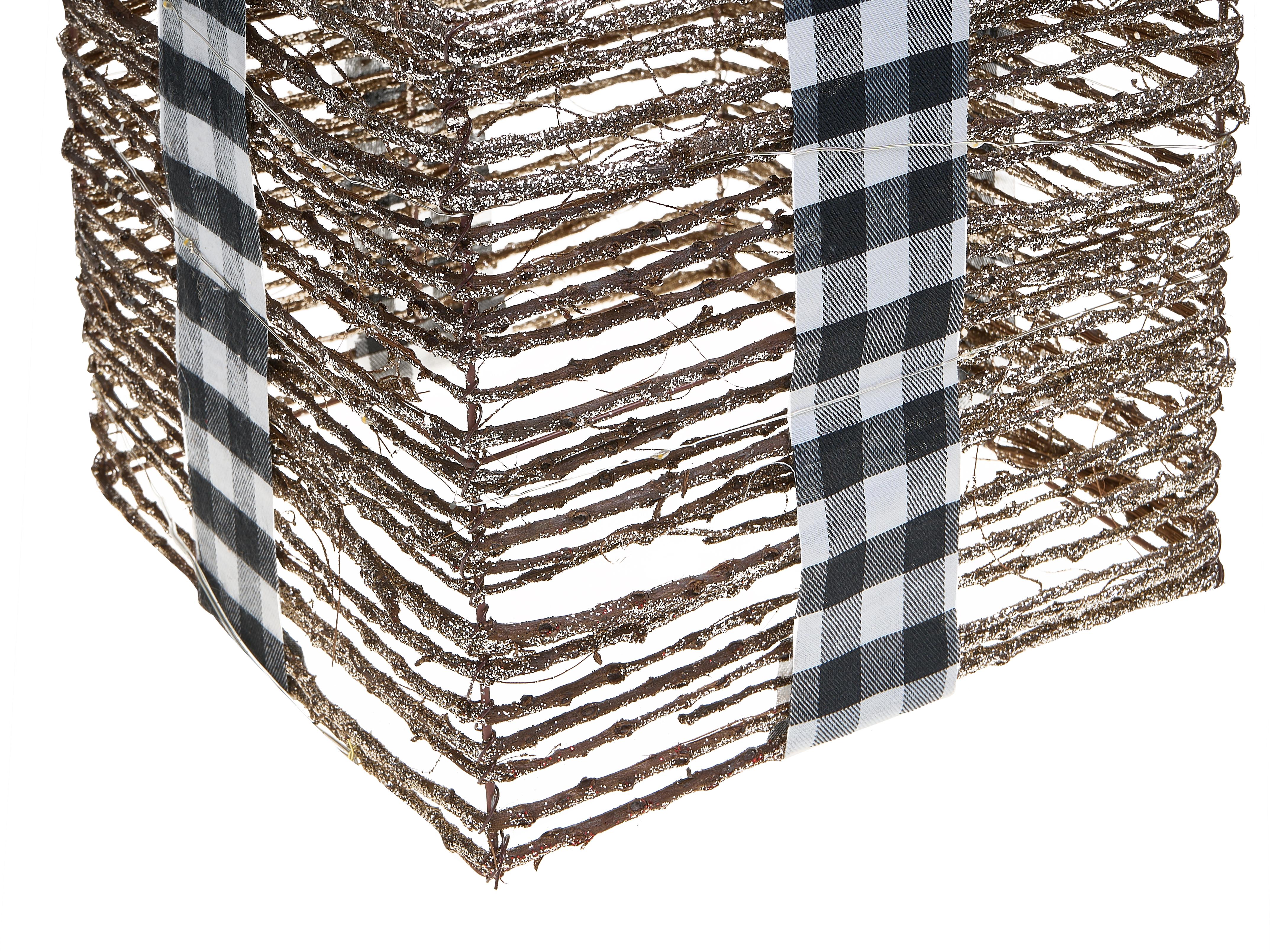 Set van 3 kerstdecoraties LED ARRESKOV Kerstcadeaus 20/25/30 cm Bruin