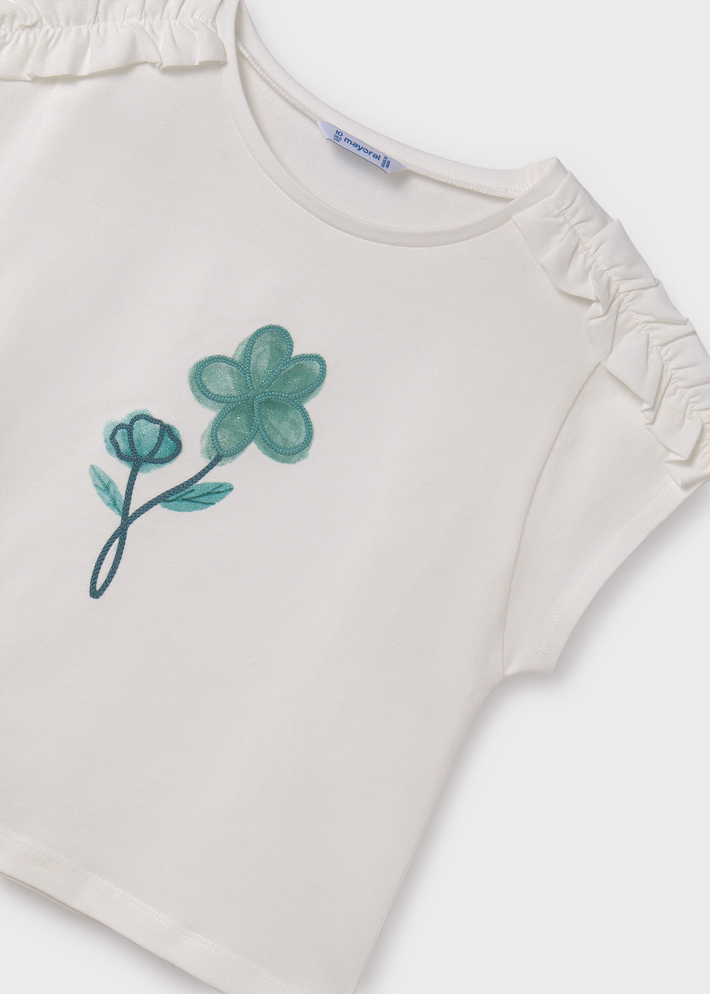 Camiseta floral Better Cotton para meninas, cor off-white