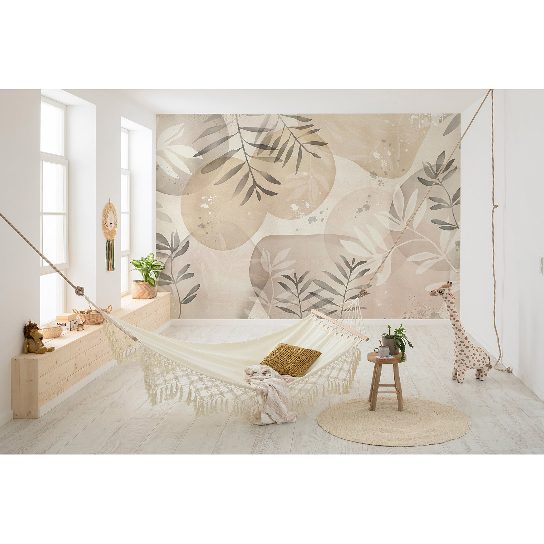 Vlies Fototapete PEARL - beige-grau - 400x250 cm