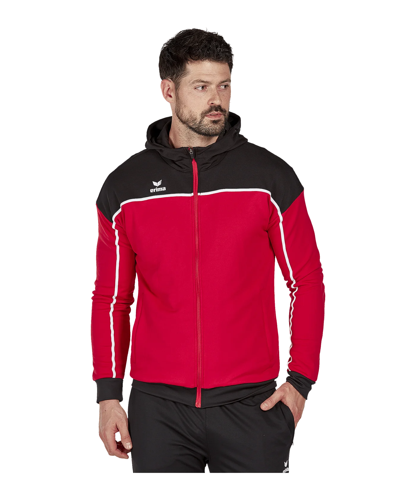 Erima Change by Kapuzenjacke Rot Schwarz