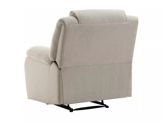 Fauteuil Relaxation manuel Léo en Tissu - Beige - L88 x P93 x H96cm - Loungitude