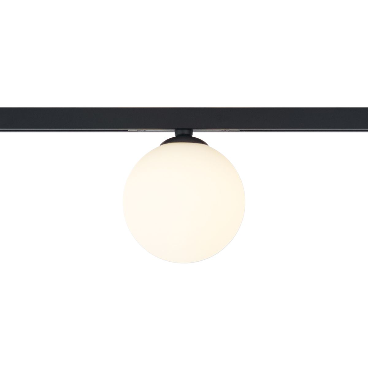 Moderne plafondlamp zwart met wit glas voor railsysteem 1-fase - Slimline Eira