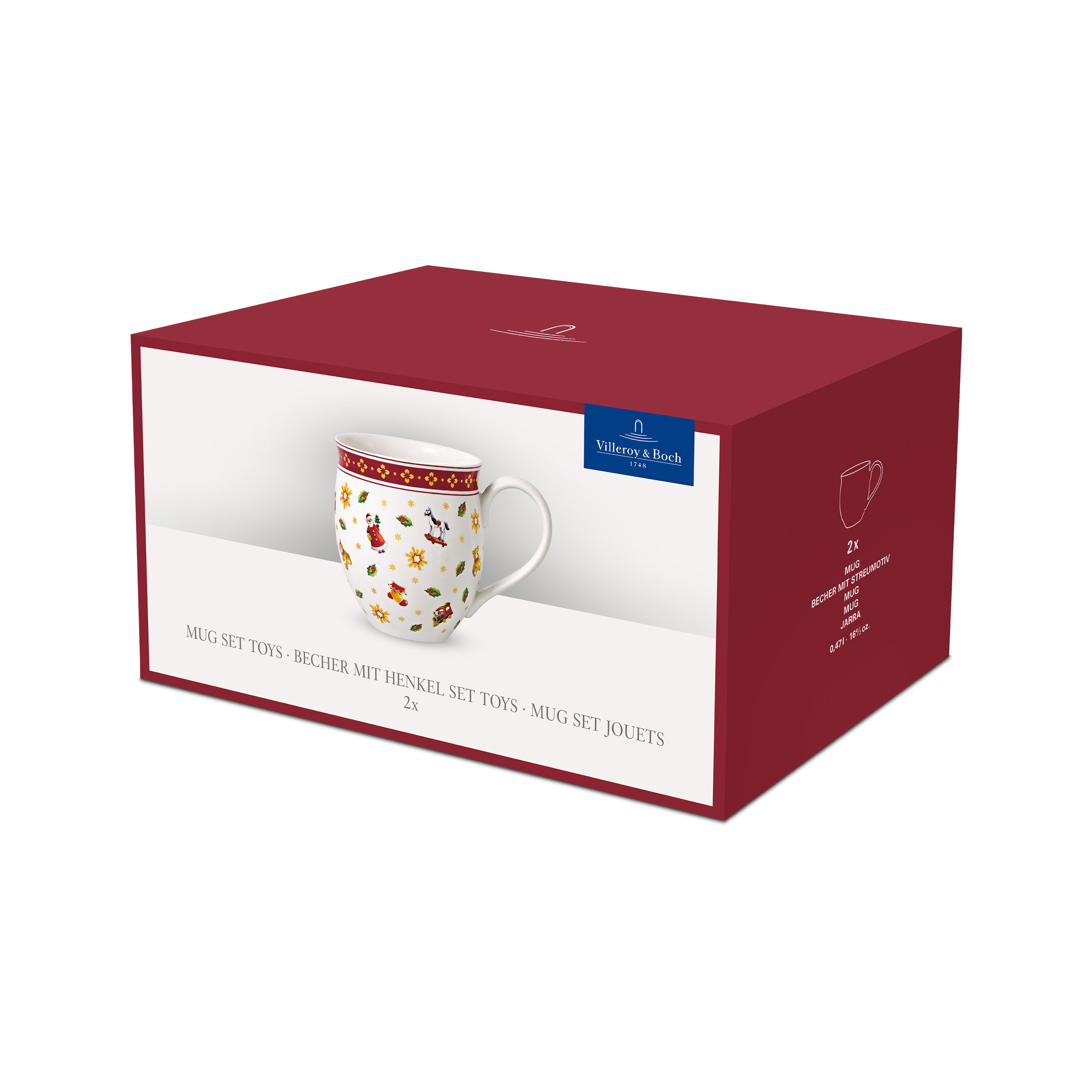 Toy's Delight Mug Red, 13.2 oz, Premium Porcelain