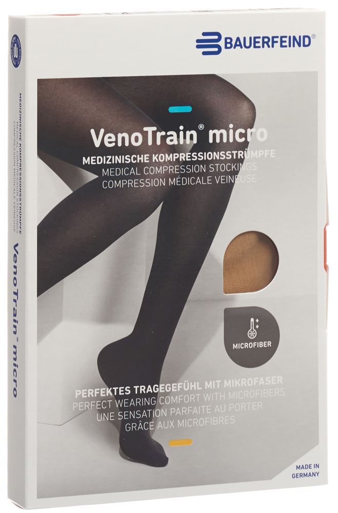 Bauerfeind VenoTrain Micro KKL2 AD XL normal/short geschlossene Fussspitze caramel 1 Paar