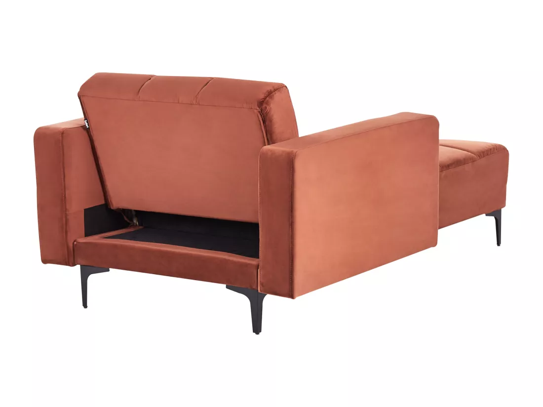 Chaise longue en velours rouge ALNES