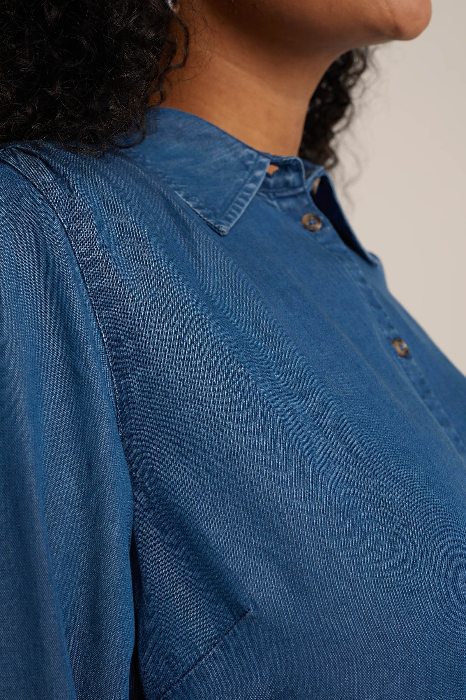 denim blouse - Curve Blue Ridge Blauw