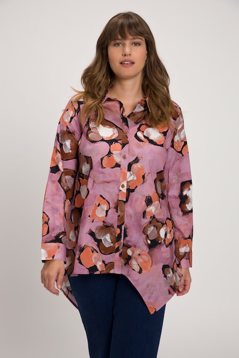 Hemdbluse, Zipfelsaum, Hemdkragen, Langarm, Biobaumwolle