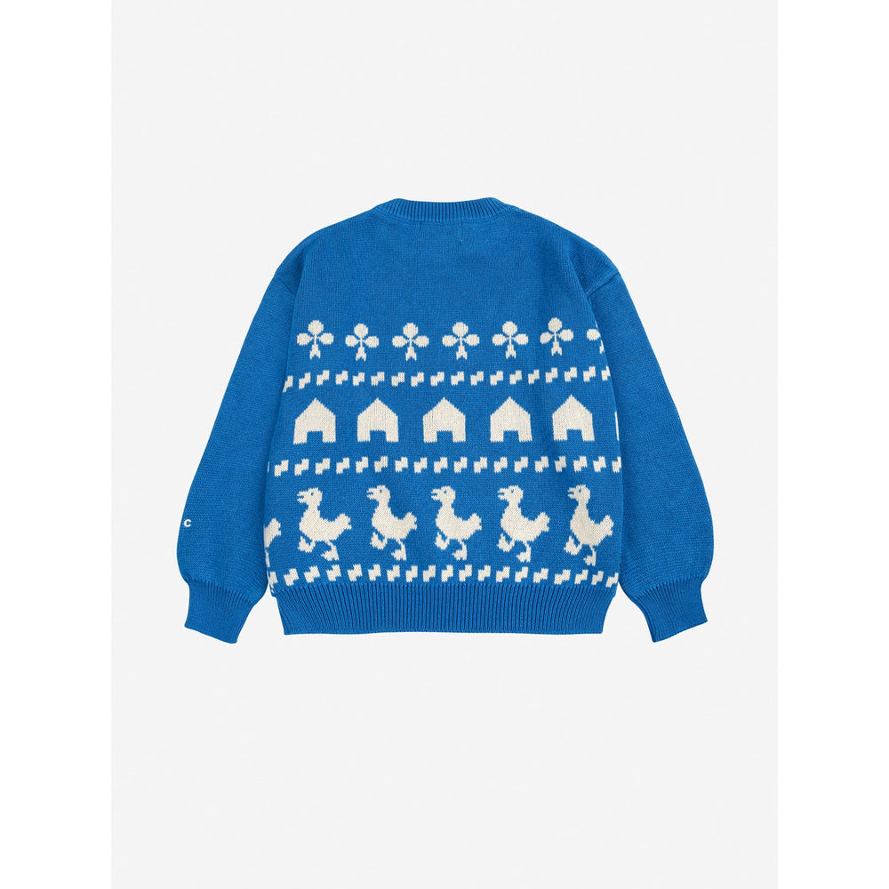 Køb Bobo Choses Blue Farm Jacquard Jumper