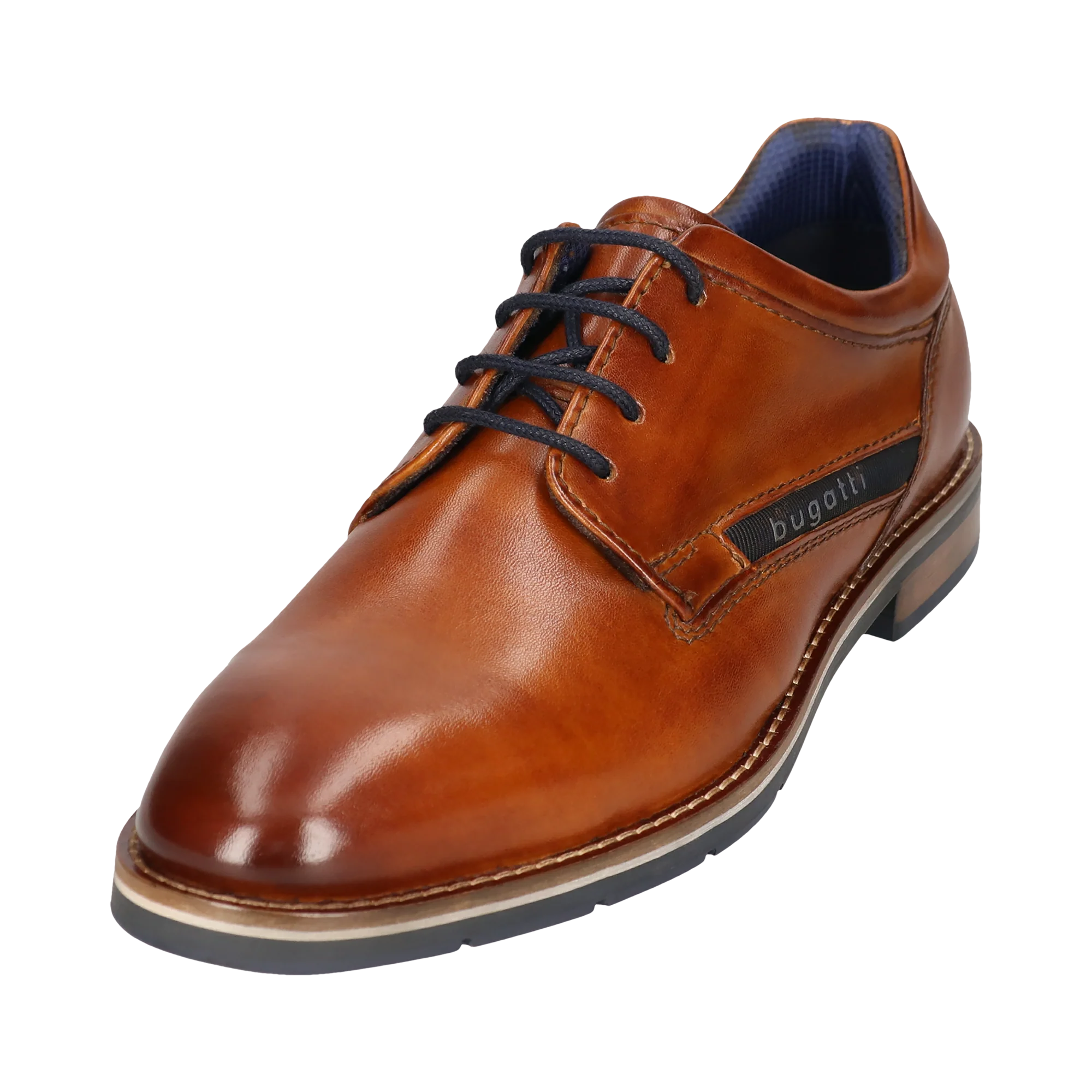 Leder Business Schnürer cognac