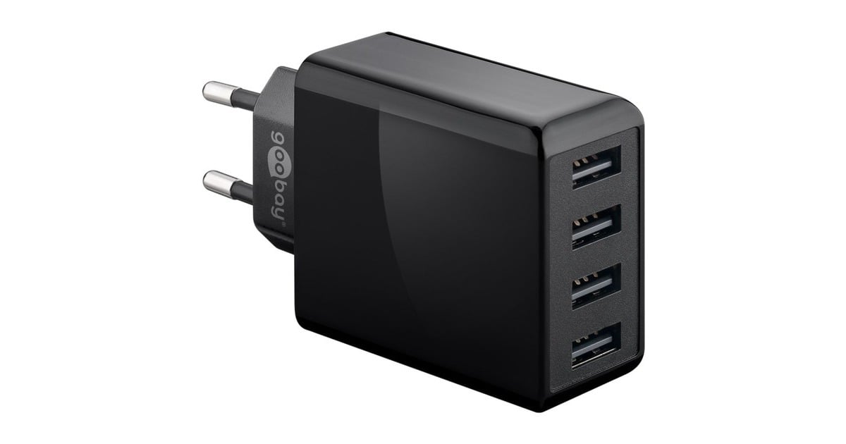 goobay4-Way USB Charger (30 W)  (Zwart)