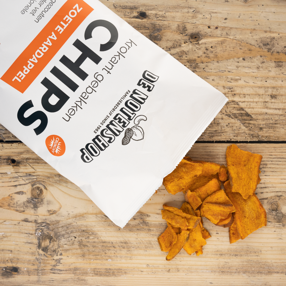 Zoete aardappel chips 100 gram
