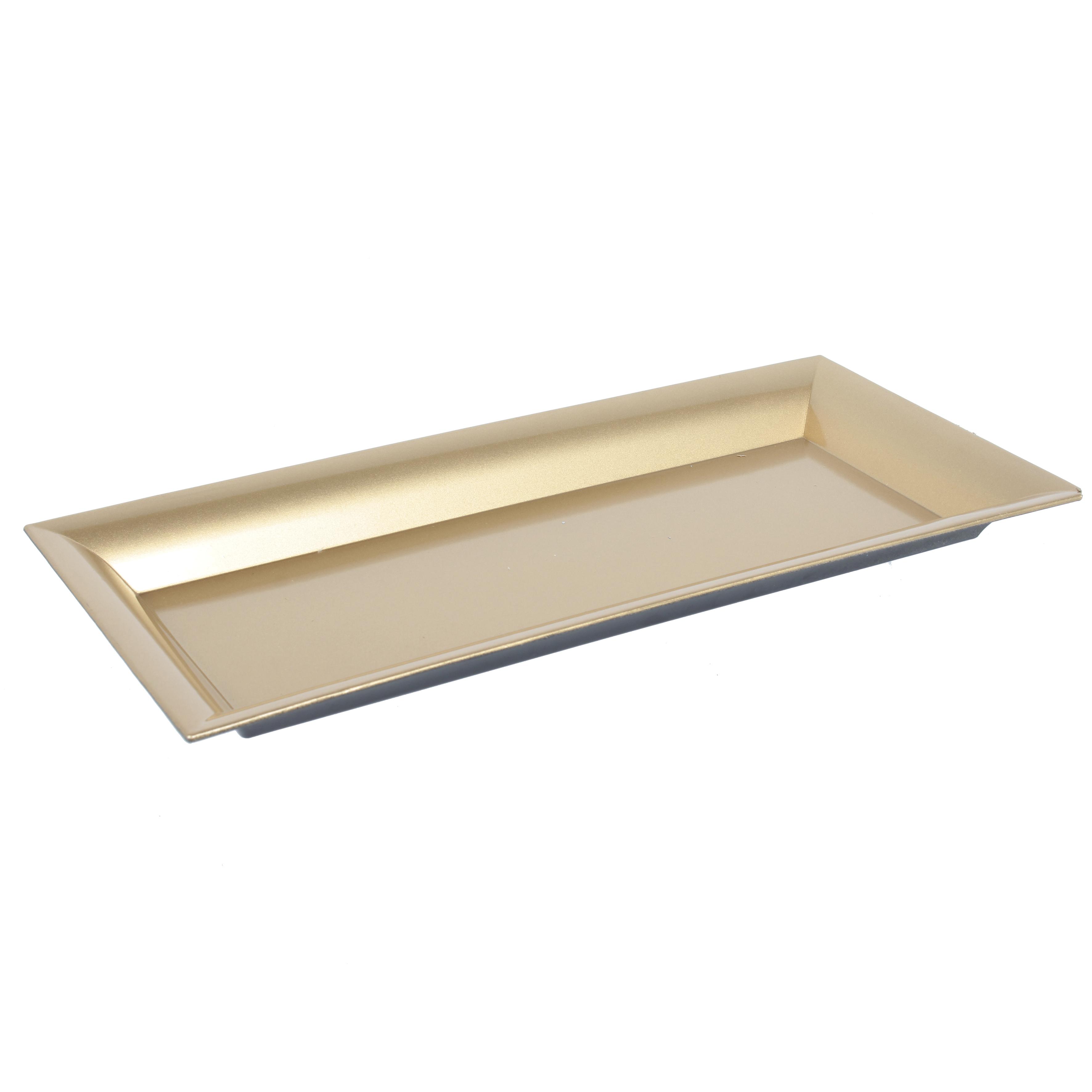 PLATEAU RECTANGULAIRE DORE 36X17X2CM