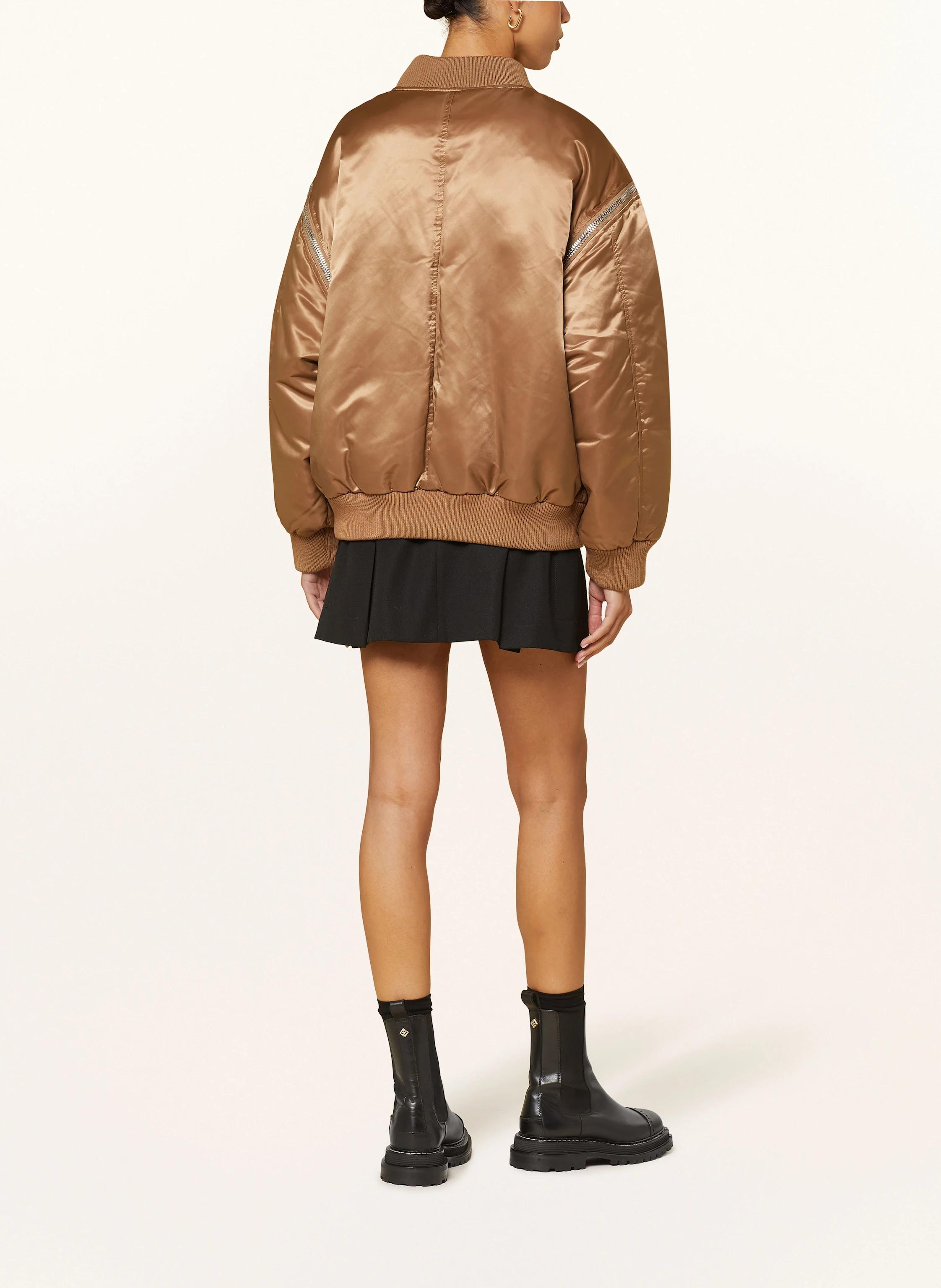 SANDRO Oversized-Blouson aus Satin mit abnehmbaren Ärmeln
