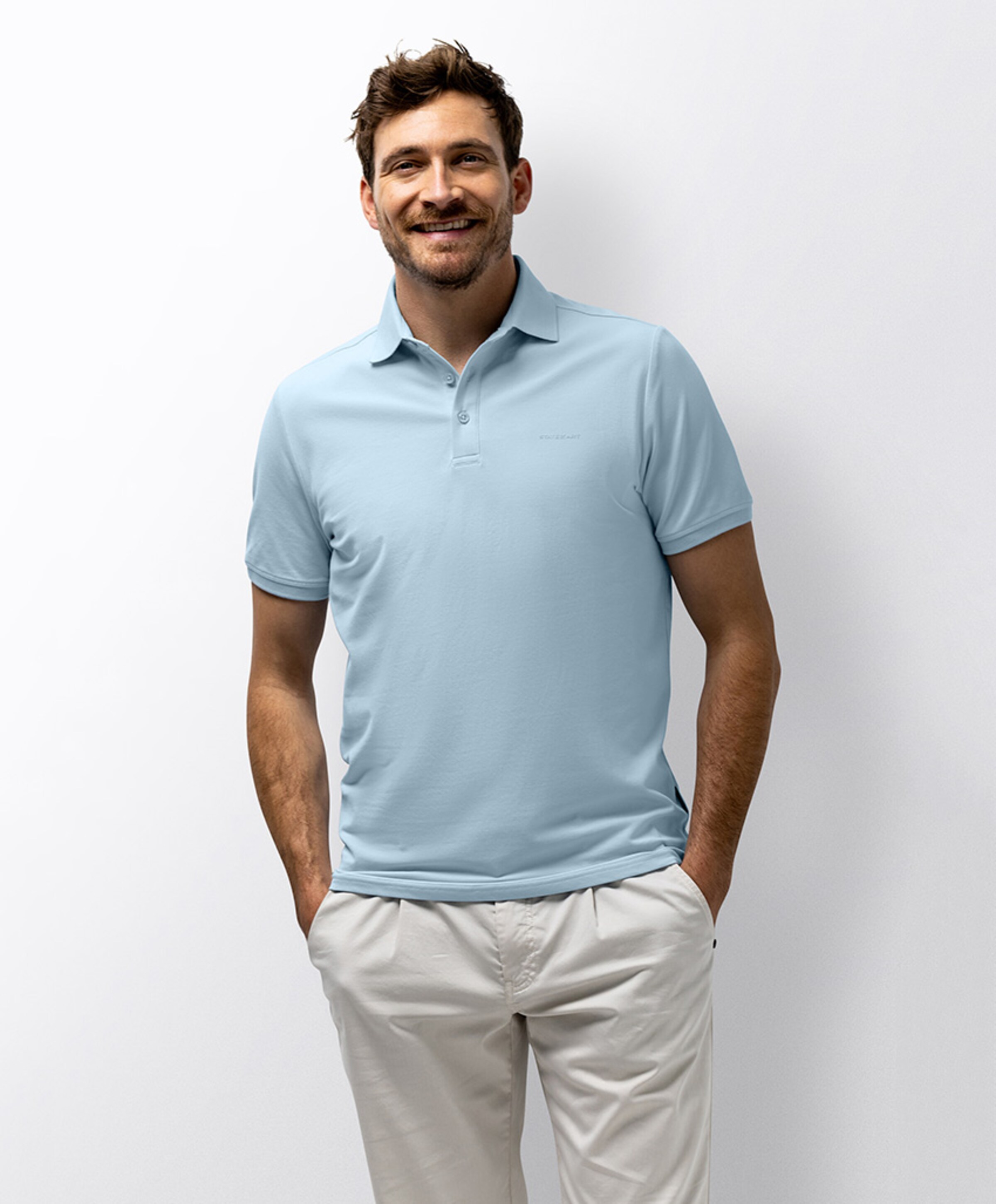 State of Art Heren polo blauw