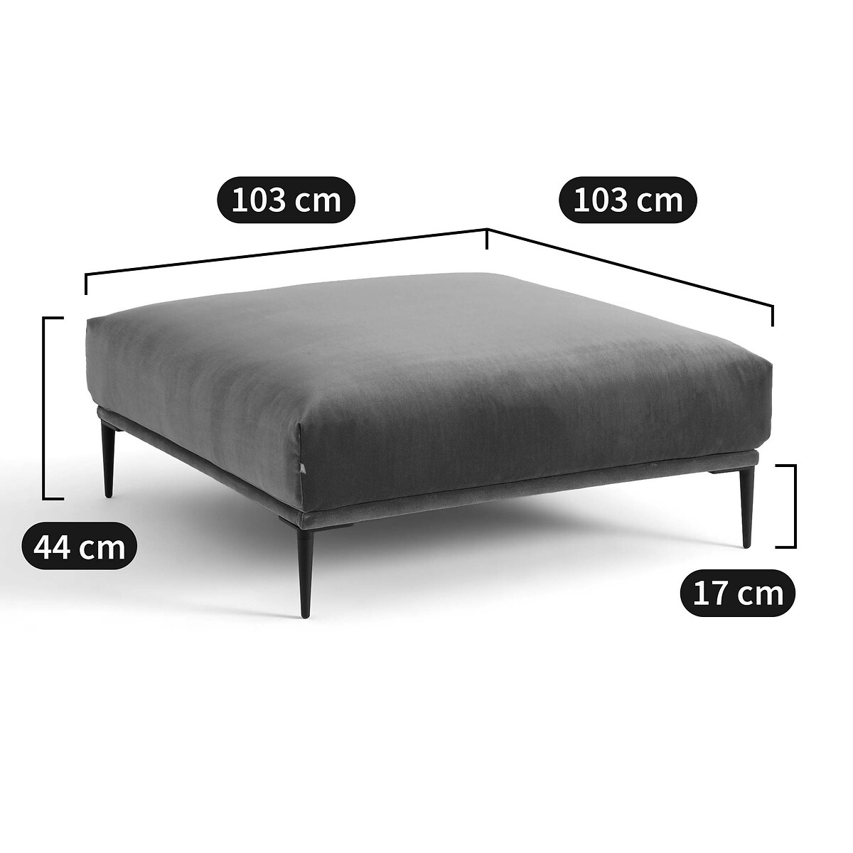 AM.PM<br>Puf XL em veludo, design Oscar E.Gallina