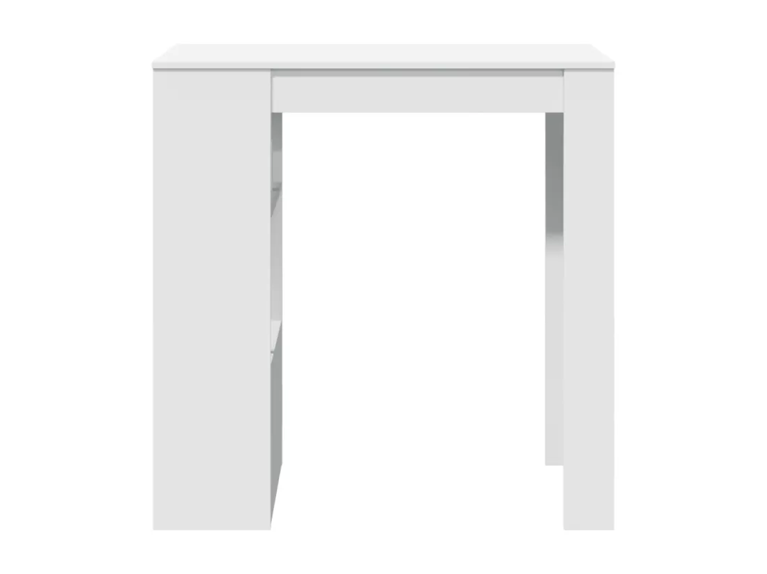 Table de bar avec étagères blanc bois d'ingénierie