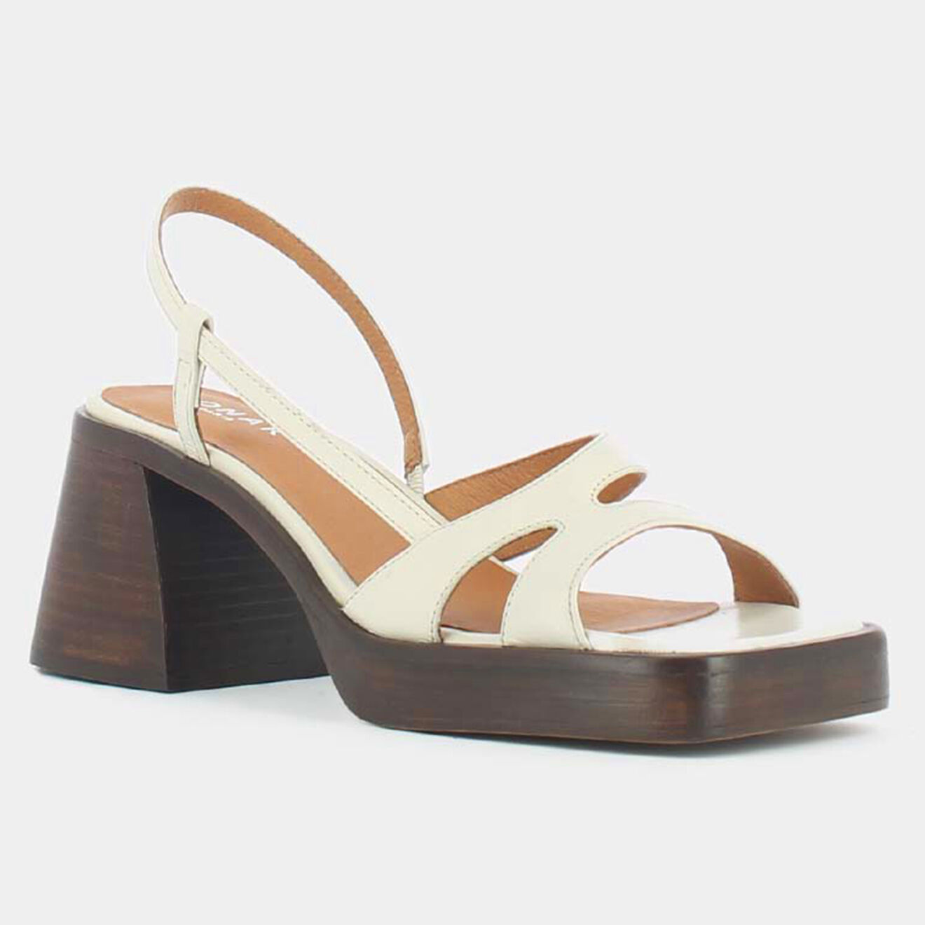 Jonak Sandales en Cuir Bridge écrues - Talon 6.5 cm