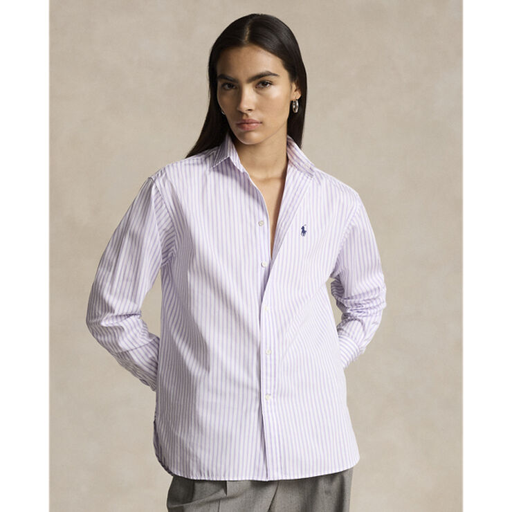 Polo Ralph Lauren Relaxed Fit Striped Cotton Shirt 1746d white/spring iris