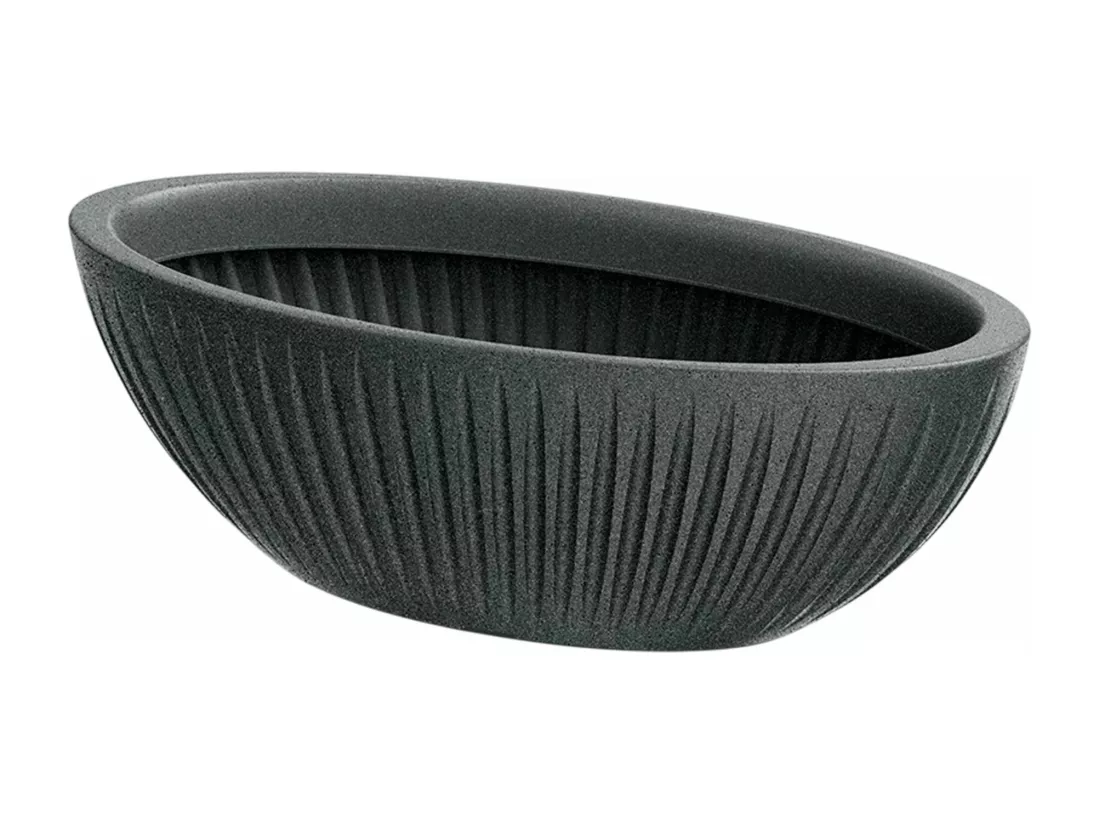 Pot de fleurs ovale Latia 58x24x20 granit graphite