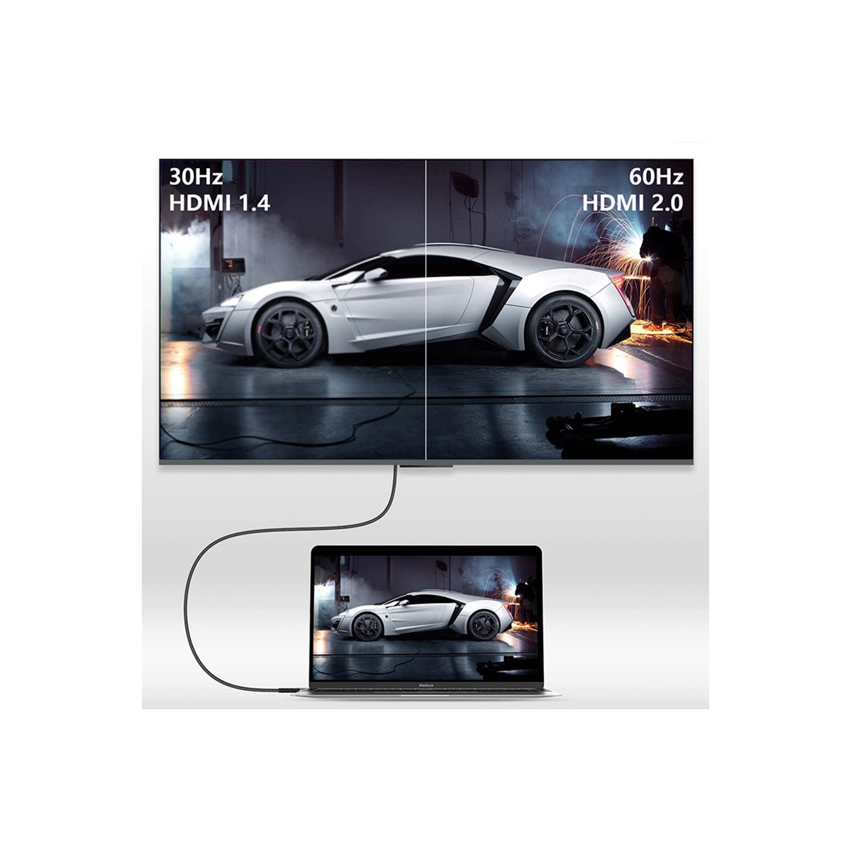 4K 60Hz adapterkabel USB C til HDMI-kabelkonverter Sort 200 x 0.93 cm 2