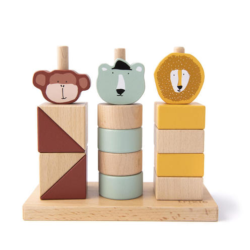 Blocs animaux à empiler en bois - TRIXIE