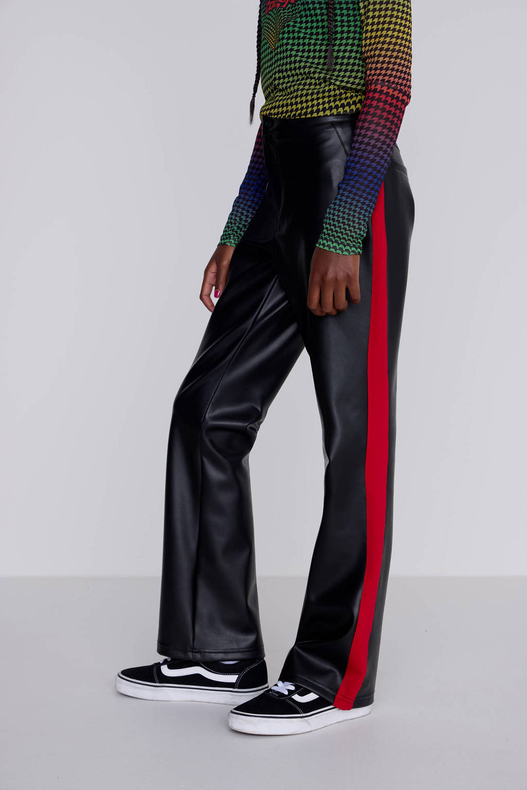 Coolcat Imitatieleren Flare Broek Bobby