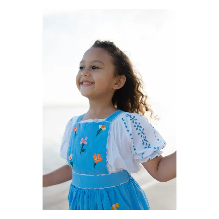 Kidsagogo Robe Tablier Mona Brodée | Bleu