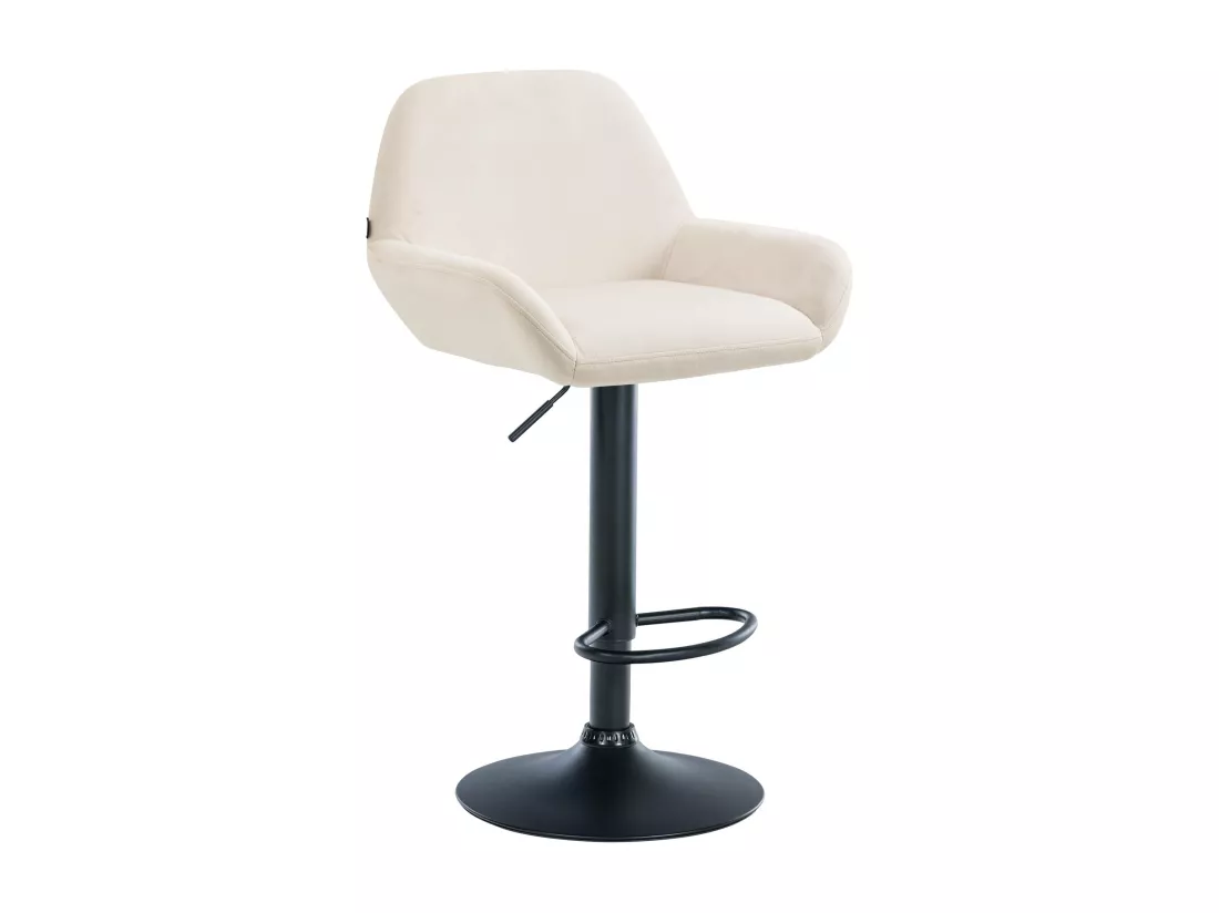 Tabouret de bar - Velours & Noir - Crème - Braga
