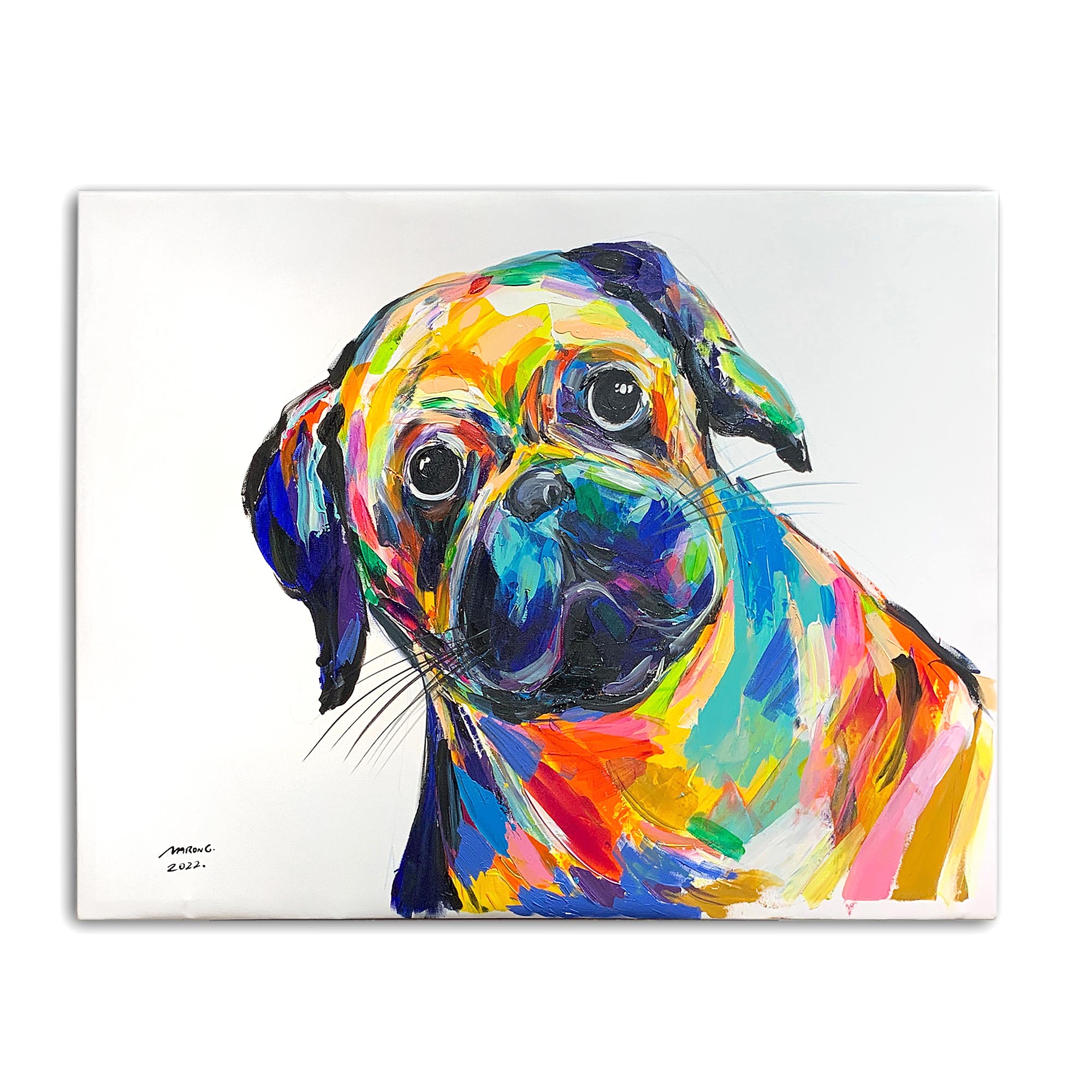 Wandbild 'Hund', multicolor, B 80 cm, H 60 cm, T 2,5 cm von fischer's lagerhaus