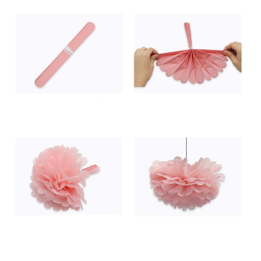 (13-tlg. Set) Sommer Party Dekoration Accessoires Pompon's / Rosetten / Flamingo Girlande / Lampions / Palmenblätter - Tropical Hawaii